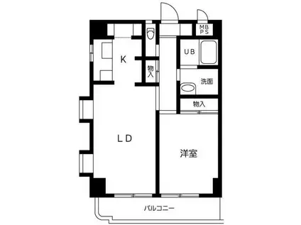 スクエアKⅢ(1LDK/7階)の間取り写真