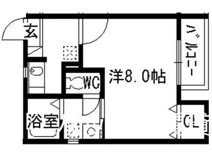 リブレア香椎駅前E棟(1K/1階)の間取り写真