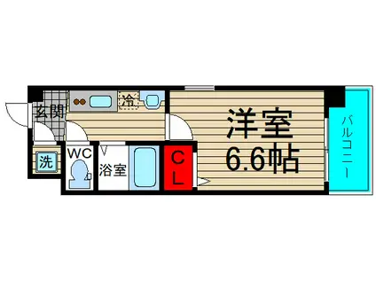 地下鉄長堀鶴見緑地線 西大橋駅 徒歩2分 9階建 築18年(1K/8階)の間取り写真