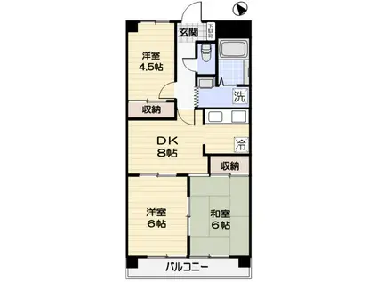 ロイヤル・サンシティー(3DK/3階)の間取り写真