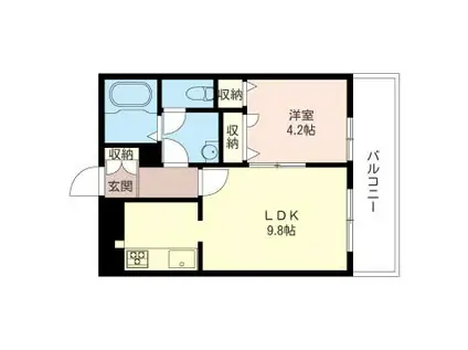  クレアメゾン(1LDK/2階)の間取り写真