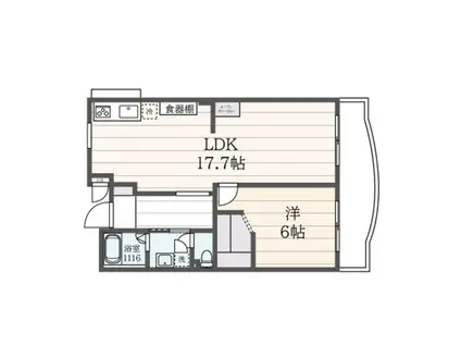 サンパーク平尾16(1LDK/2階)の間取り写真
