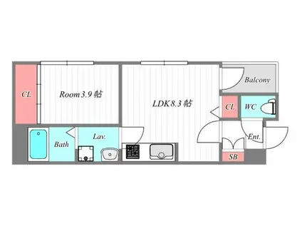 ハーモニーテラス花川IV(1LDK/3階)の間取り写真