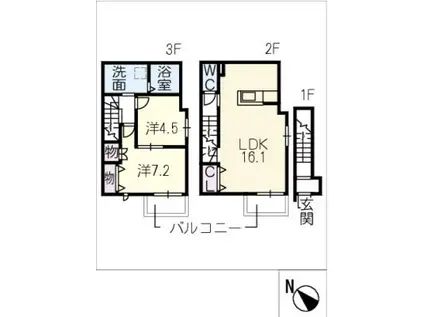 ブレス本山(2LDK/3階)の間取り写真