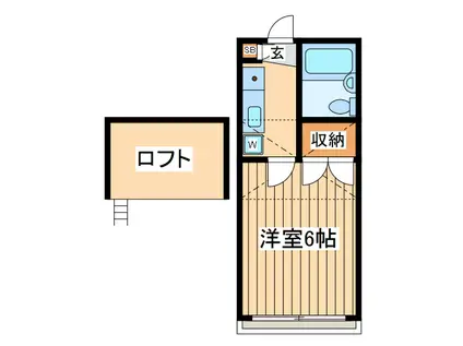 メゾンディ・ソレイユ(1K/2階)の間取り写真