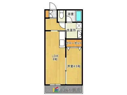ひまわりマンション(1LDK/2階)の間取り写真
