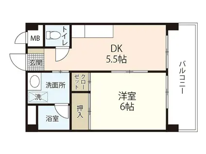 フローレス日吉(1DK/3階)の間取り写真