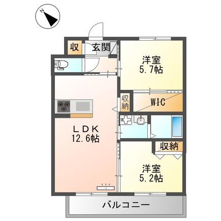 SUN PEARL HILLS(2LDK/4階)の間取り写真