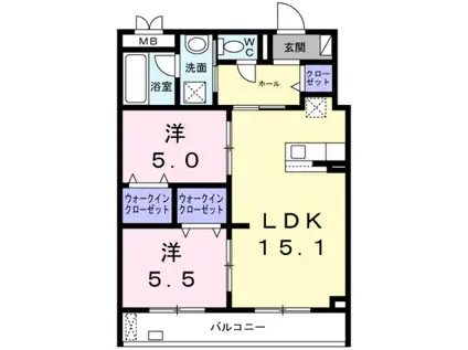 メイガーデン(2LDK/2階)の間取り写真