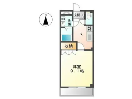 ミューズバレイ(1K/1階)の間取り写真