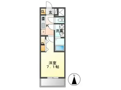 S-RESIDENCE星ヶ丘(1K/4階)の間取り写真