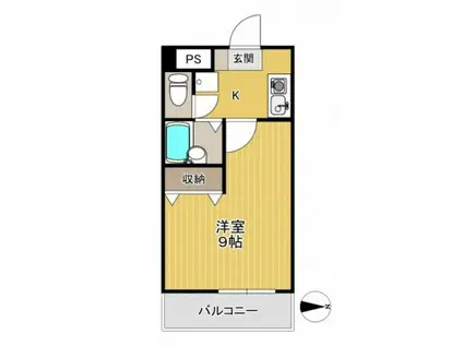 フローラ伊島(1K/2階)の間取り写真