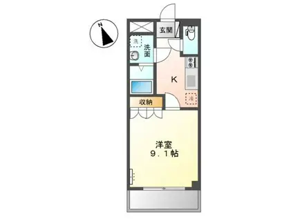 サニーコート(1K/2階)の間取り写真