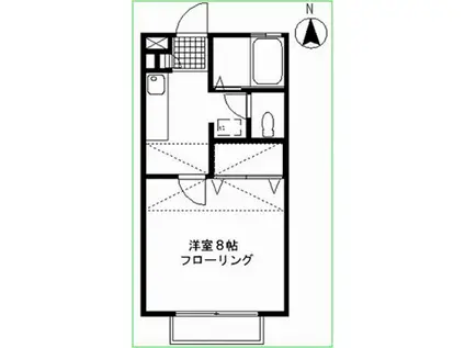 ウエストコーストII(1K/1階)の間取り写真