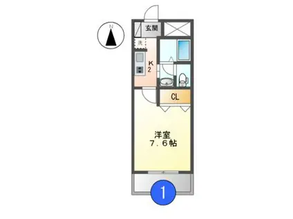 アーバンコート(1K/2階)の間取り写真
