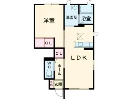 シャーメゾン羽須和(1LDK/1階)の間取り写真