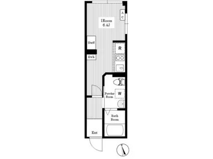 AIR TOWER NIPPORI B棟(ワンルーム/4階)の間取り写真