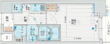 アスヴェル神戸ハーバーサイド(1K/9階)の間取り写真