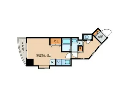 クレスト本郷(ワンルーム/6階)の間取り写真