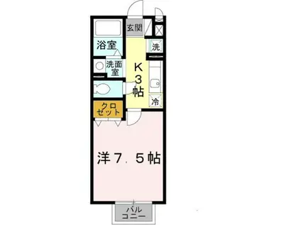 シャルマンコート(1K/1階)の間取り写真