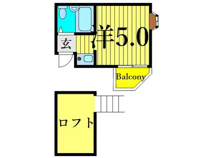 サンハイツ(1K/2階)の間取り写真