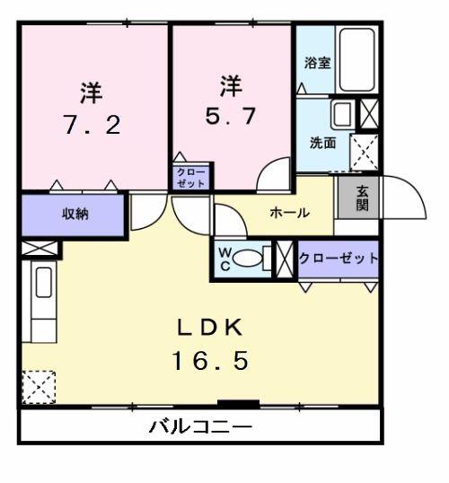 グランジュールKOEI(2LDK/3階)の間取り写真