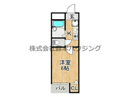 ハーマンション1(1K/1階)の間取り写真