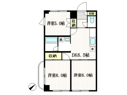 エバ―エクセレンス(3DK/1階)の間取り写真