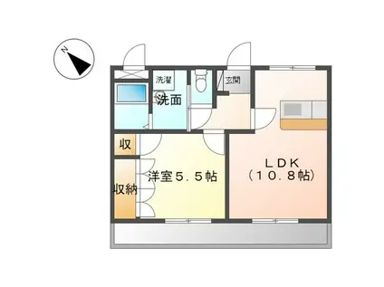 ネオクレストIII(1LDK/2階)の間取り写真