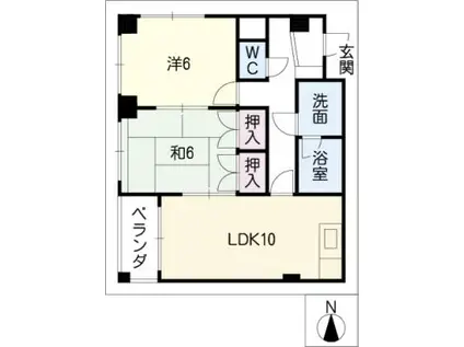 ジュピター(2LDK/2階)の間取り写真