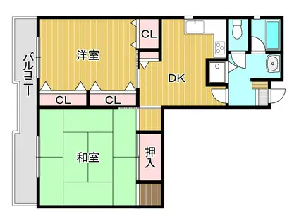 千山マンションII(2DK/3階)の間取り写真