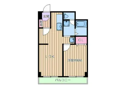 ツインコート(1LDK/4階)の間取り写真
