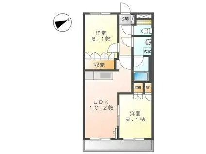 フリーダム(2LDK/1階)の間取り写真