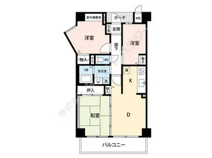 アリビオ南桜塚(3LDK/5階)の間取り写真