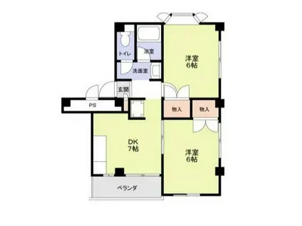 リフォーム物件(2DK/2階)の間取り写真