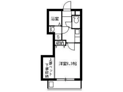 れいめい上荒田(1K/3階)の間取り写真