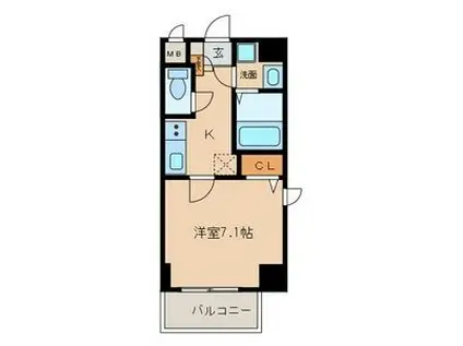 Z・R名駅(1K/3階)の間取り写真