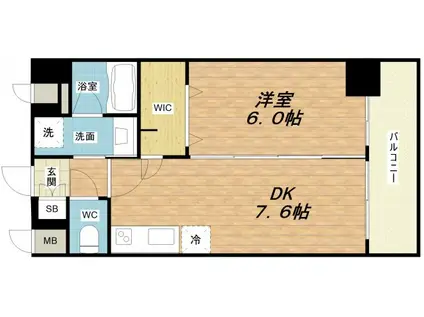 エステムコート新梅田(1DK/7階)の間取り写真