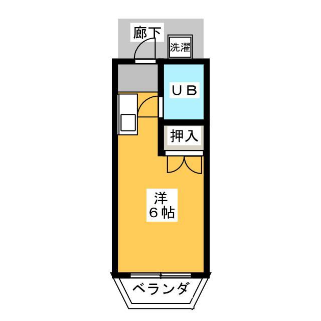 コーポユニ(1K/3階)の間取り写真