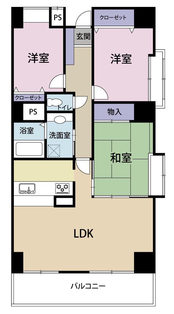 ミュゼ小池(3LDK/2階)の間取り写真