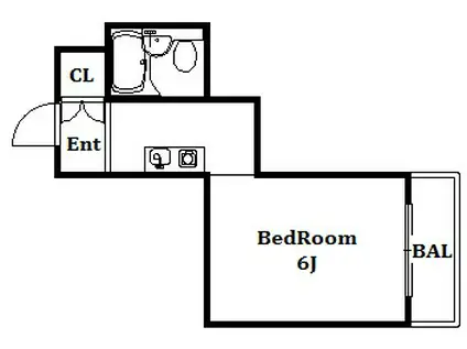 コスモメイト北野(1K/5階)の間取り写真