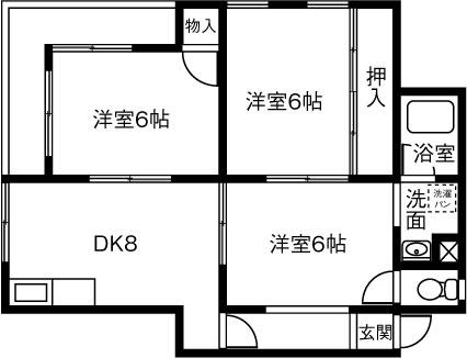 コーポNOZAKI3(3DK/2階)の間取り写真
