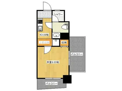 モトサウンドビル(1K/8階)の間取り写真