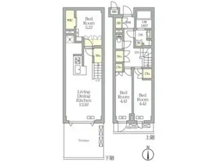 アジールコート都立大学(3LDK/1階)の間取り写真