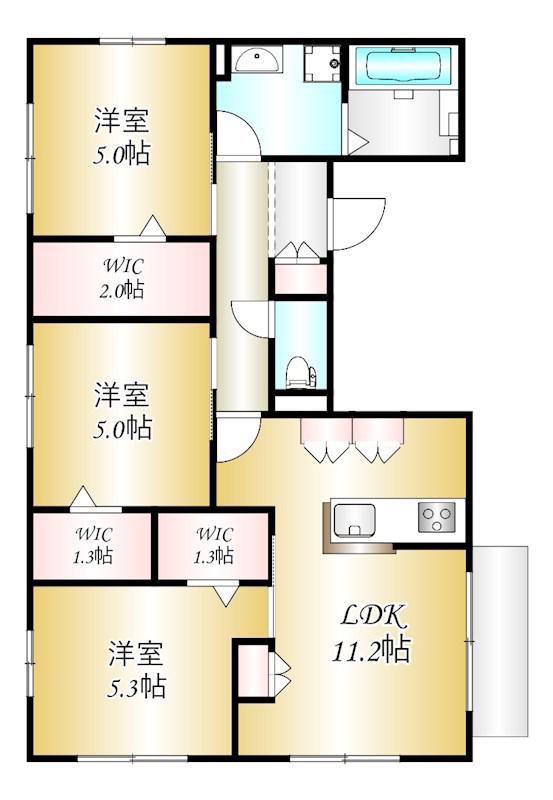 ヴィブレハイム・K(3LDK/1階)の間取り写真