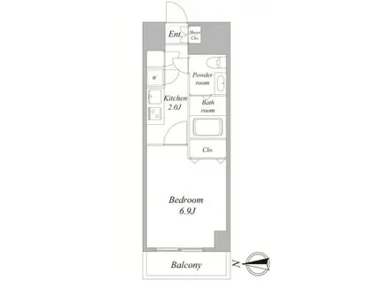 シュールフローレ(1K/2階)の間取り写真