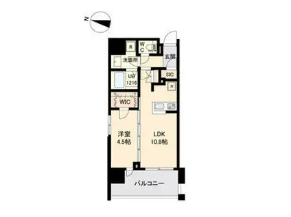 グランカーサ仙台晩翠通(1LDK/11階)の間取り写真
