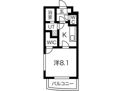 コモドポストI(1K/2階)の間取り写真