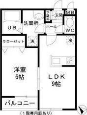 ロジュマン リラ(1LDK/1階)の間取り写真