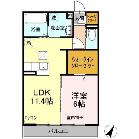 ステラ クレール(1LDK/1階)の間取り写真